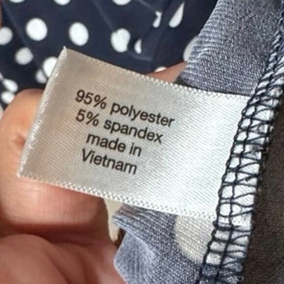 LANE BRYANT POLKA DOT HIGH NECK KEY HOLE TANK TOP NAVY AND WHITE SIZE 22/24 - Picture 5 of 5